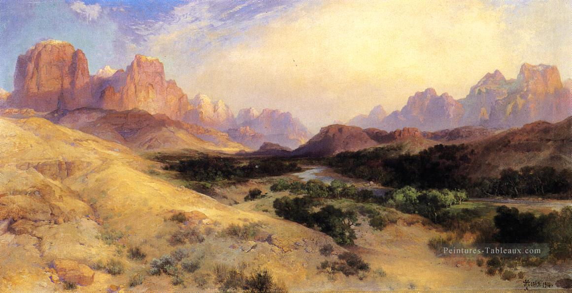 Zion Valley Sud Utah Rocheuses école Thomas Moran Peintures à l'huile